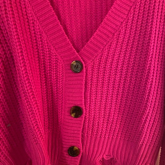 SOLD Distressed Button up Sweater - Picture 4 of 6